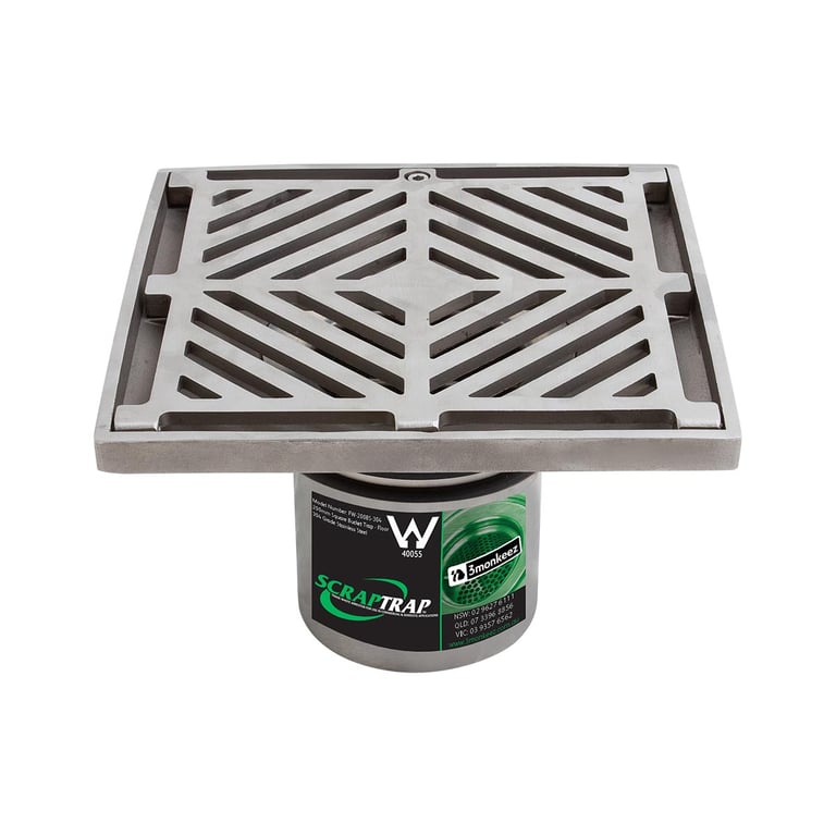 FW-200BS Image of Waste Floor 3monkeez Arrestor Square 200mm