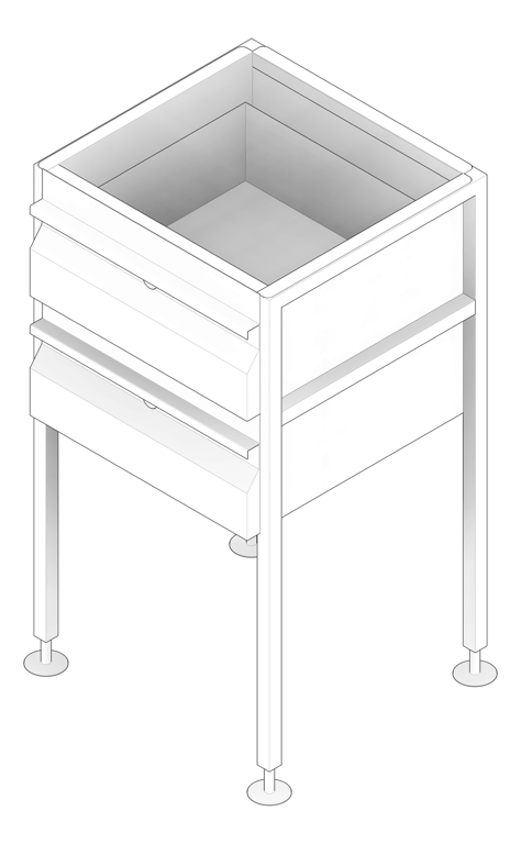3D Documentation Image of Drawer Freestanding 3monkeez 2Drawer