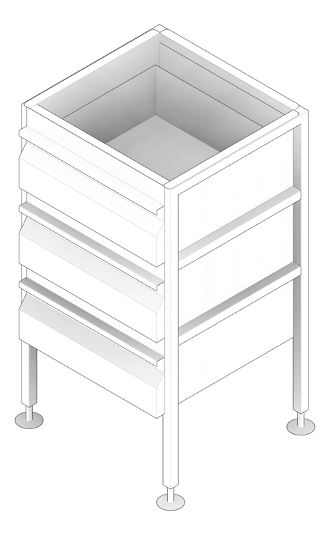 3D Documentation Image of Drawer Freestanding 3monkeez 3Drawer