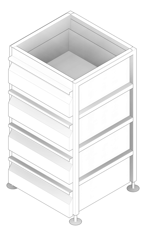 3D Documentation Image of Drawer Freestanding 3monkeez 4Drawer
