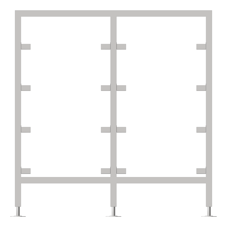 Front Image of GlassRack FreeStanding 3monkeez AdjustableShelves Double