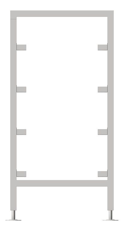 Front Image of GlassRack FreeStanding 3monkeez AdjustableShelves Single