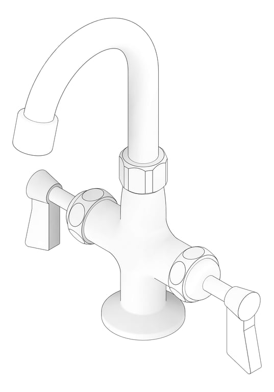 3D Documentation Image of TapSet Hob 3monkeez GooseneckSpout Dual