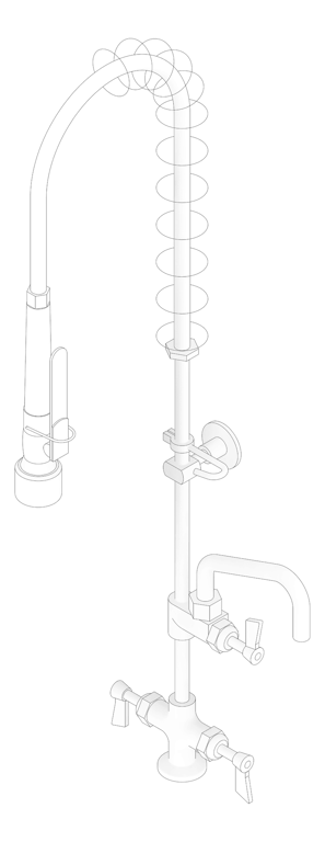 3D Documentation Image of TapSet Hob 3monkeez PreRinseUnit PotFiller