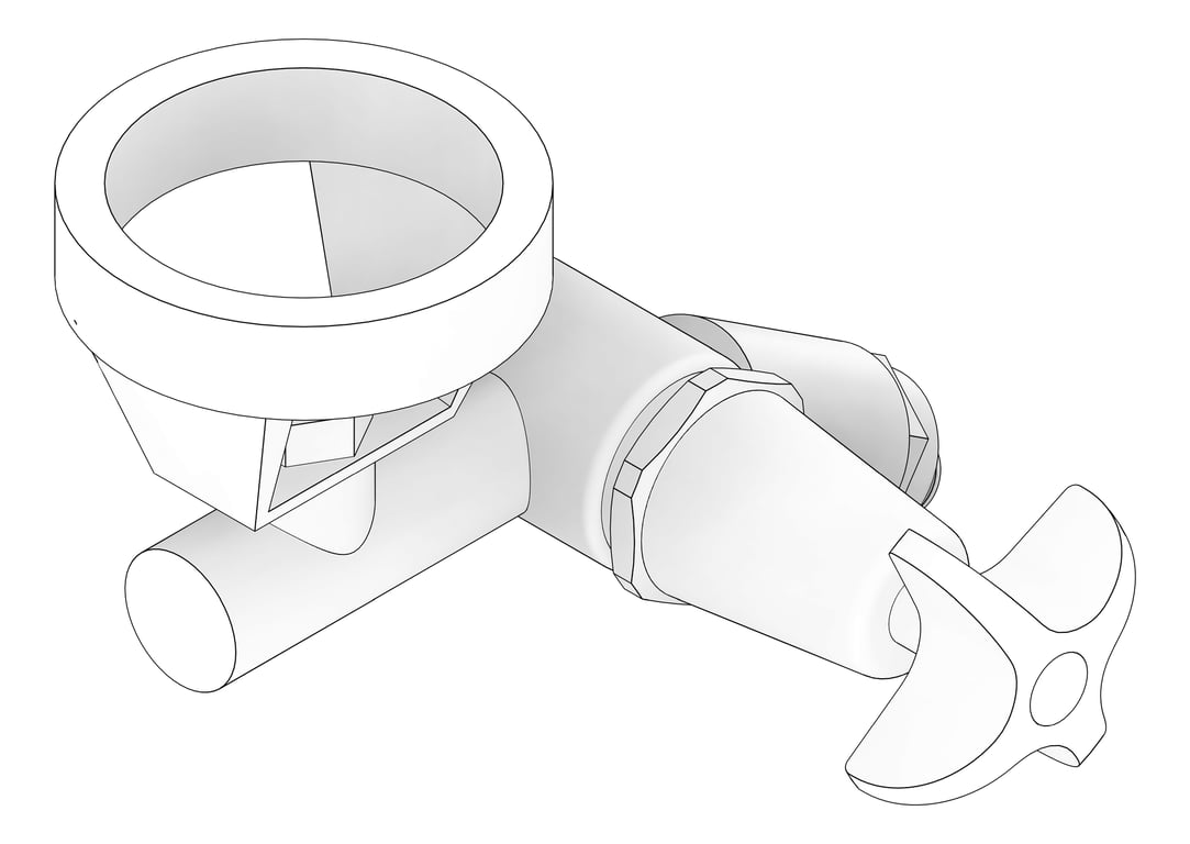 3D Documentation Image of TapSet Wall 3monkeez Bubbler MetalMouthGuard 45Deg