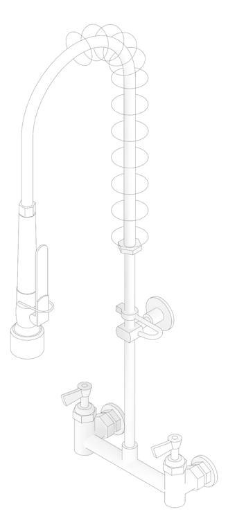 3D Documentation Image of TapSet Wall 3monkeez ExposedWall PreRinseUnit