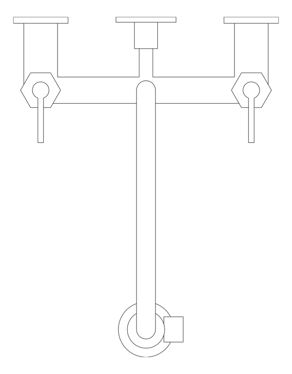 Plan Image of TapSet Wall 3monkeez ExposedWall PreRinseUnit