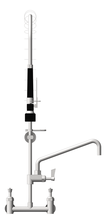 Front Image of TapSet Wall 3monkeez ExposedWall PreRinseUnit PotFiller