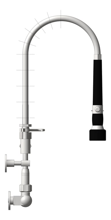 Left Image of TapSet Wall 3monkeez PreRinseUnit PotFiller Cafe Single