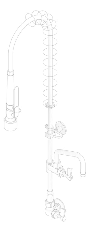 3D Documentation Image of TapSet Wall 3monkeez PreRinseUnit PotFiller Single