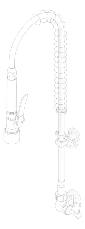 3D Documentation Image of TapSet Wall 3monkeez PreRinseUnit Single