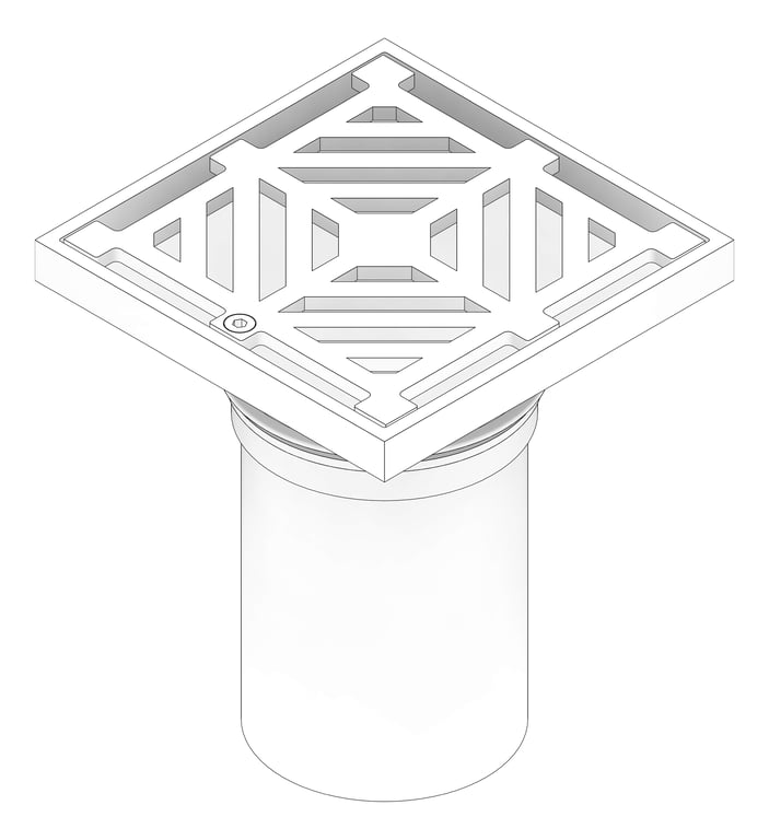 3D Documentation Image of Waste Floor 3monkeez Arrestor Square 150mm