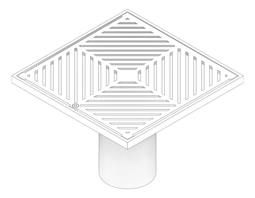 3D Documentation Image of Waste Floor 3monkeez Arrestor Square 250mm