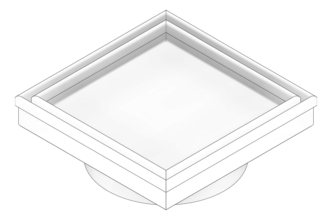 3D Documentation Image of Waste Floor 3monkeez TileInsert Square 130mm