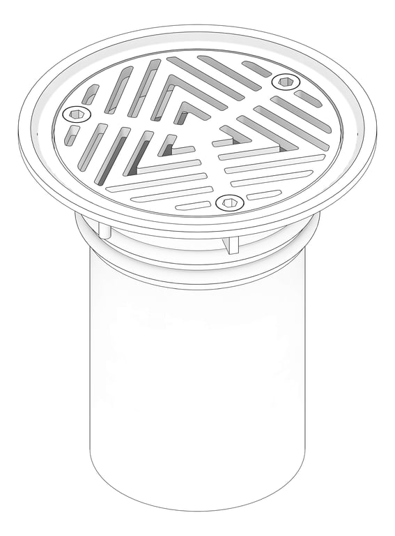 3D Documentation Image of Waste Floor 3monkeez Vinyl Arrestor Round 150mm