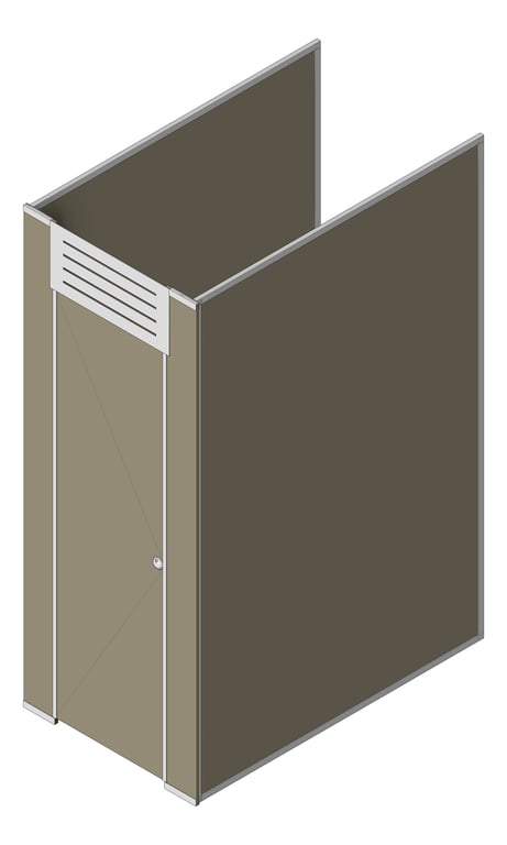 3D Shaded Image of Cubicle FloorToCeilingMounted ABP Blaxland AbetLaminati