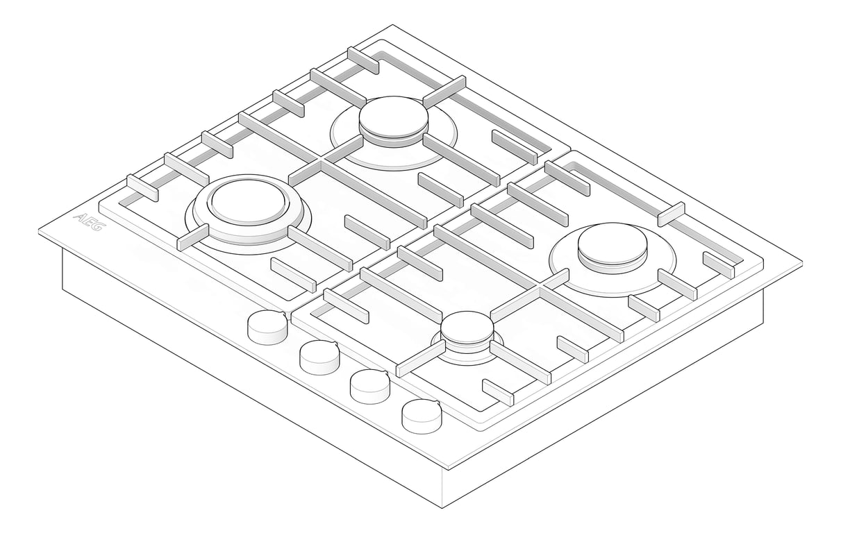 3D Documentation Image of Cooktop Gas AEG 600