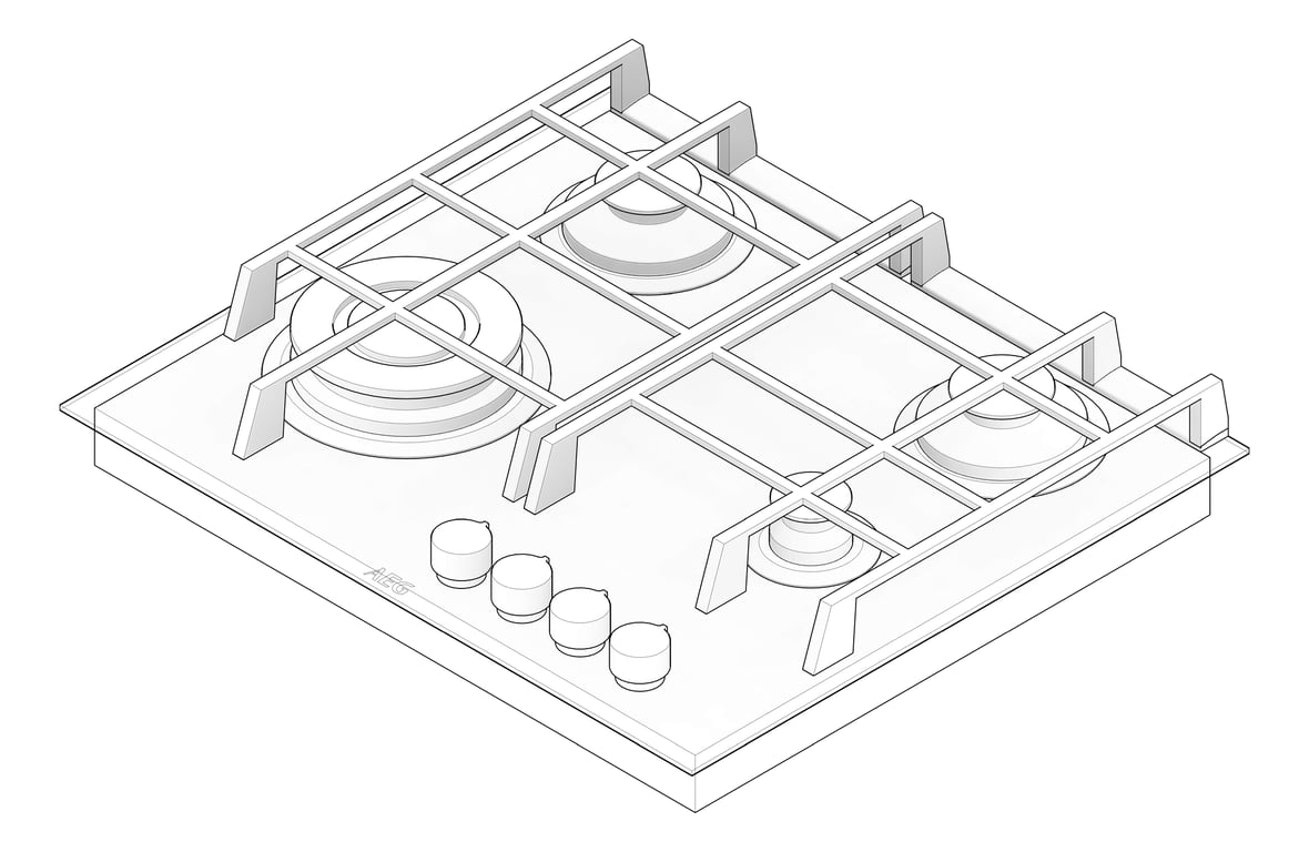 3D Documentation Image of Cooktop Gas AEG 600 Glass