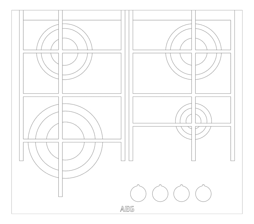 Plan Image of Cooktop Gas AEG 600 Glass