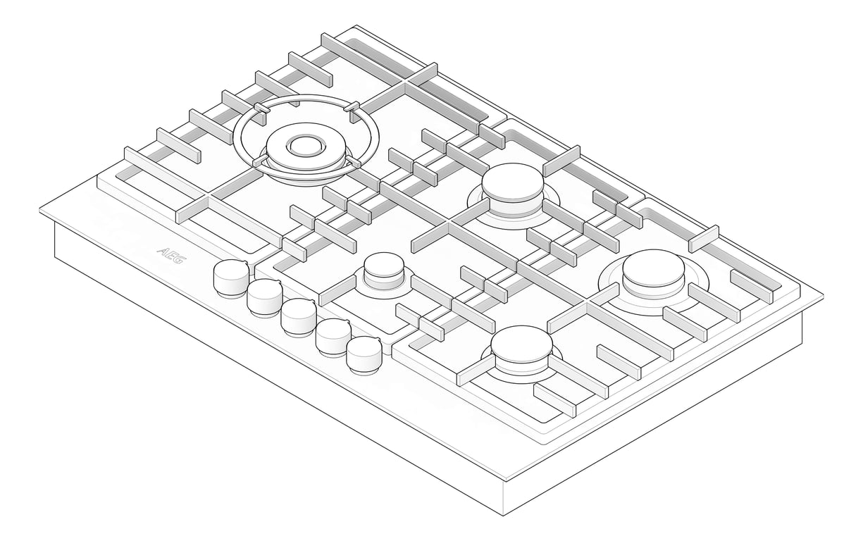 3D Documentation Image of Cooktop Gas AEG 750