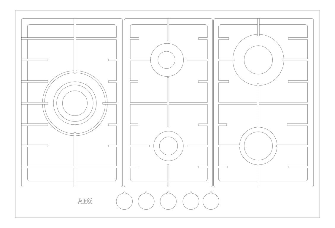 Plan Image of Cooktop Gas AEG 750