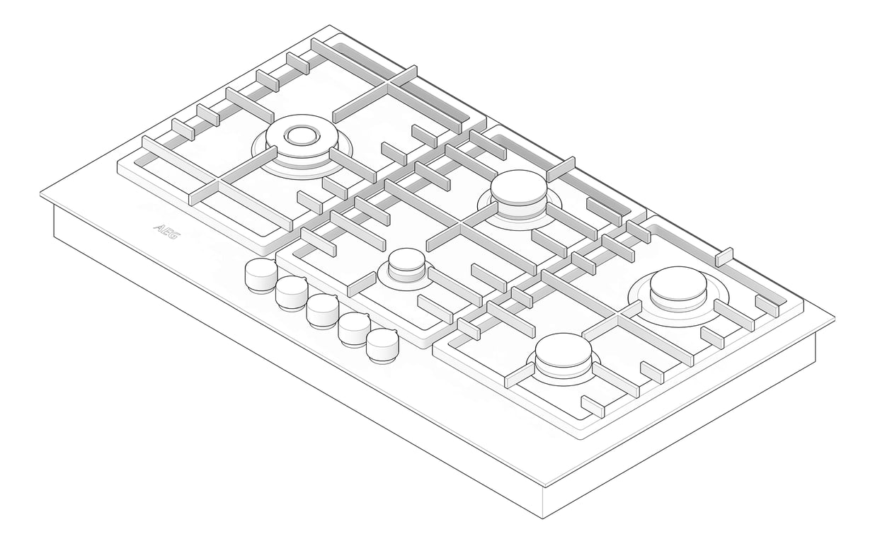 3D Documentation Image of Cooktop Gas AEG 900