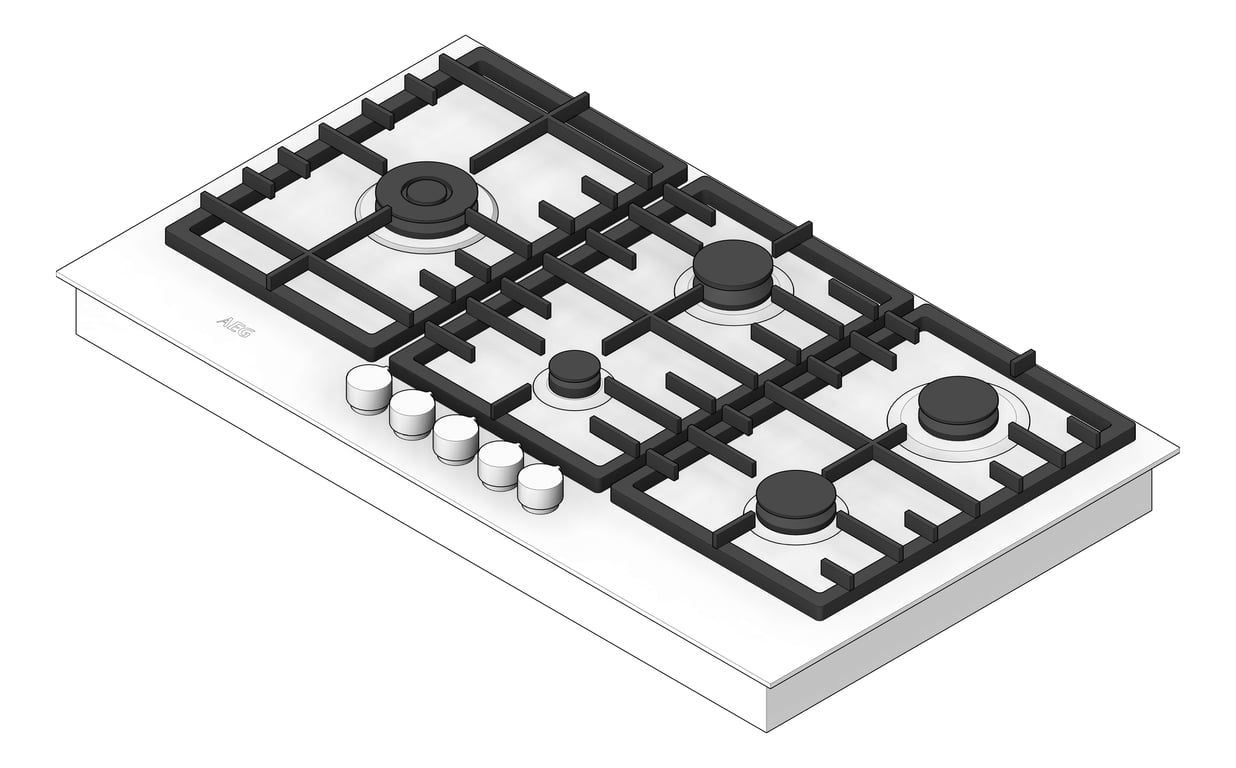 3D Shaded Image of Cooktop Gas AEG 900