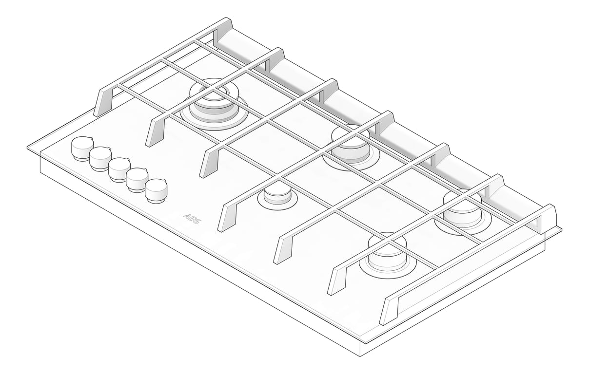 3D Documentation Image of Cooktop Gas AEG 900 Glass