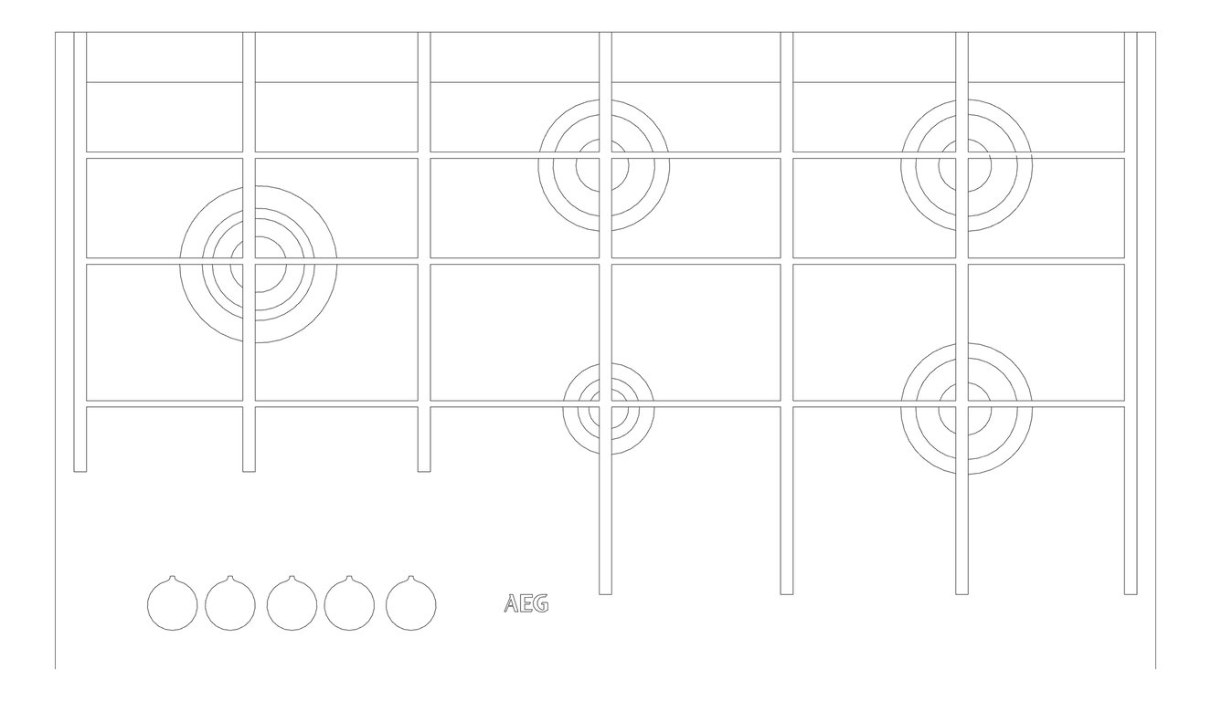 Plan Image of Cooktop Gas AEG 900 Glass