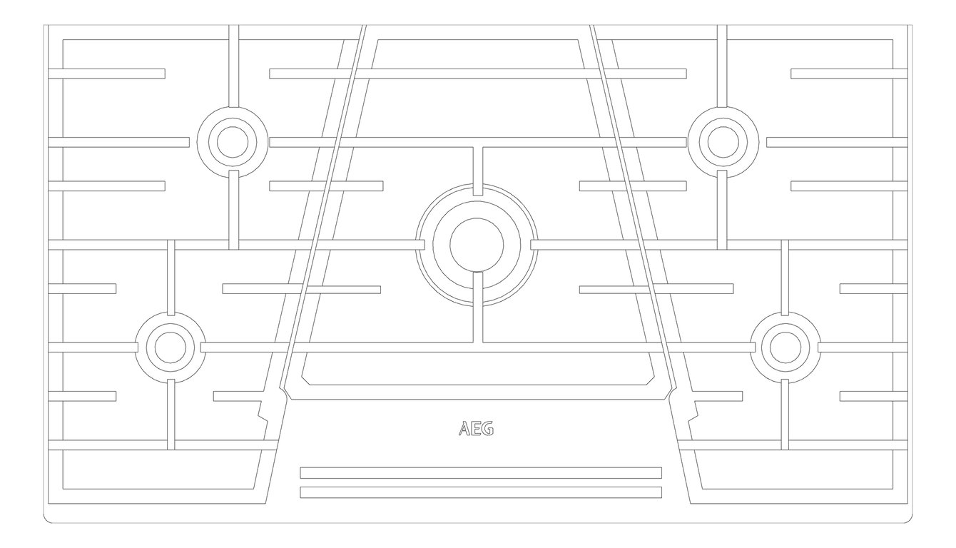 Plan Image of Cooktop Gas AEG 900 Glass TouchControl