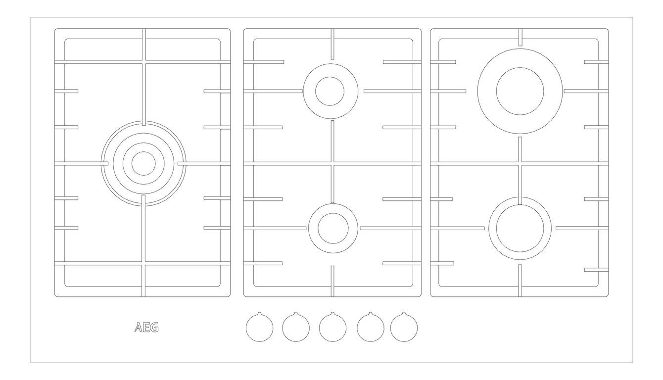 Plan Image of Cooktop Gas AEG 900