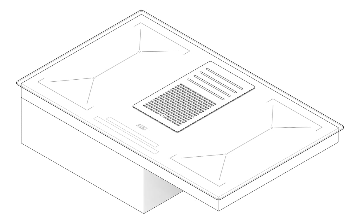 3D Documentation Image of Cooktop Induction AEG 830 DowndraftExtractor