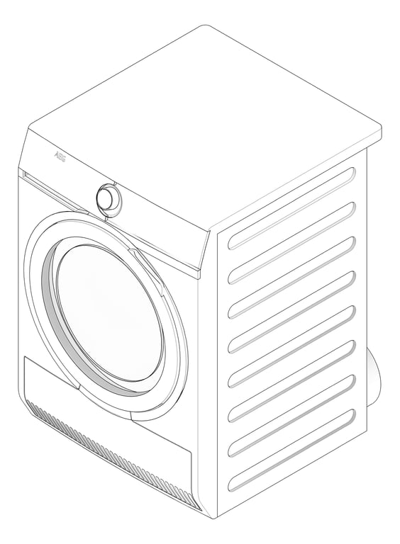 3D Documentation Image of Dryer AEG 8Kg