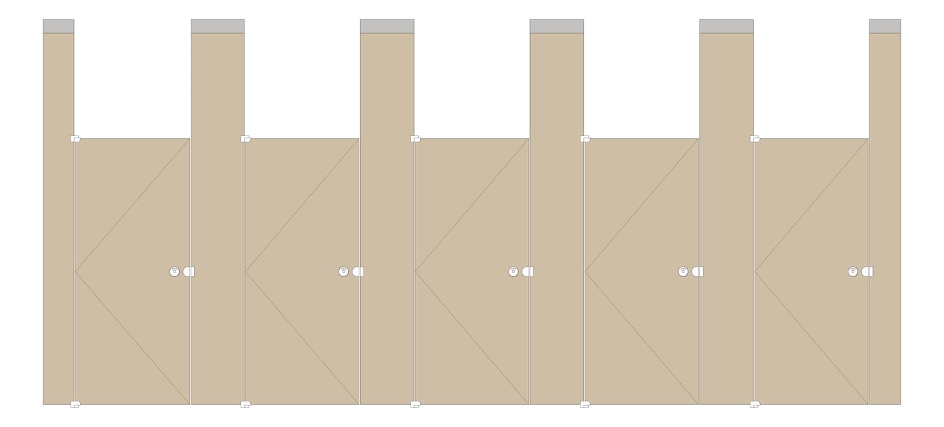 Front Image of CubicleArray CeilingHung AccuratePartitions LaminateMoistureGuard