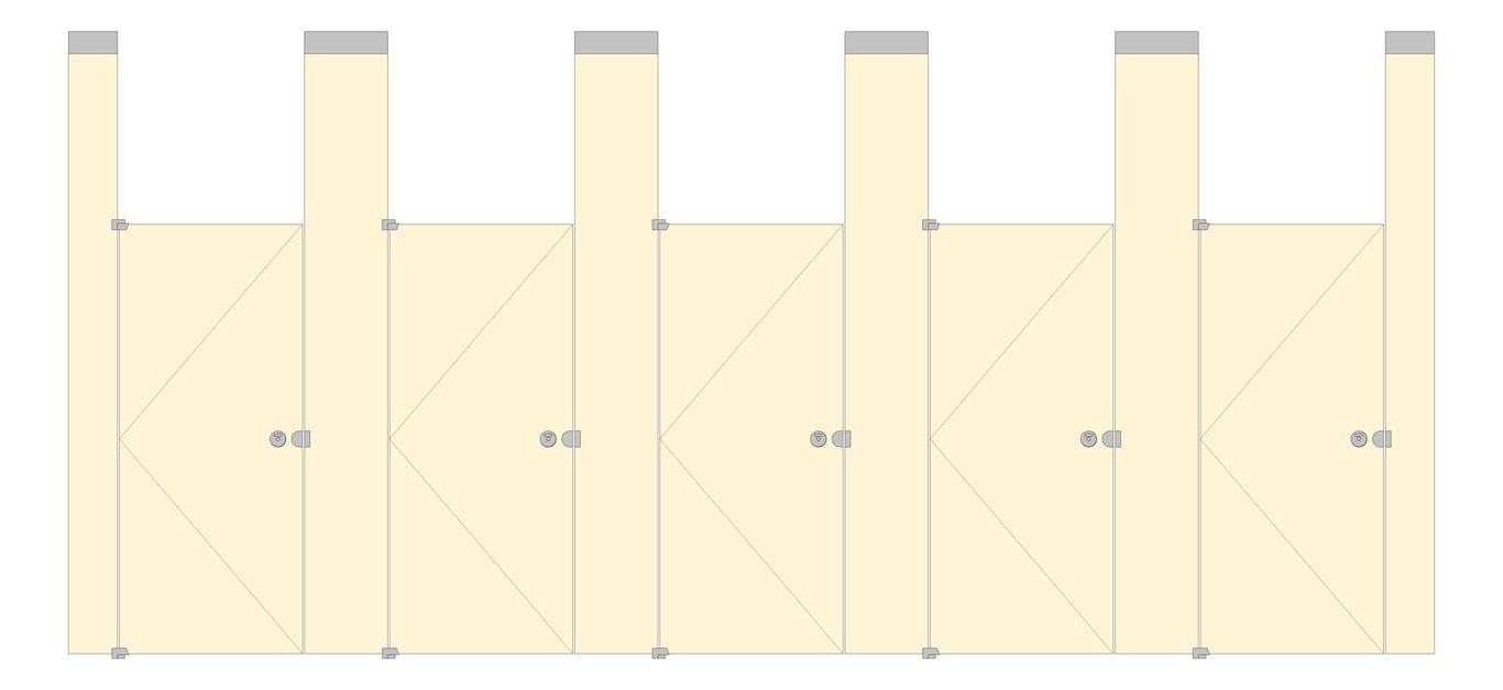 Front Image of CubicleArray CeilingHung AccuratePartitions PhenolicBlackCore