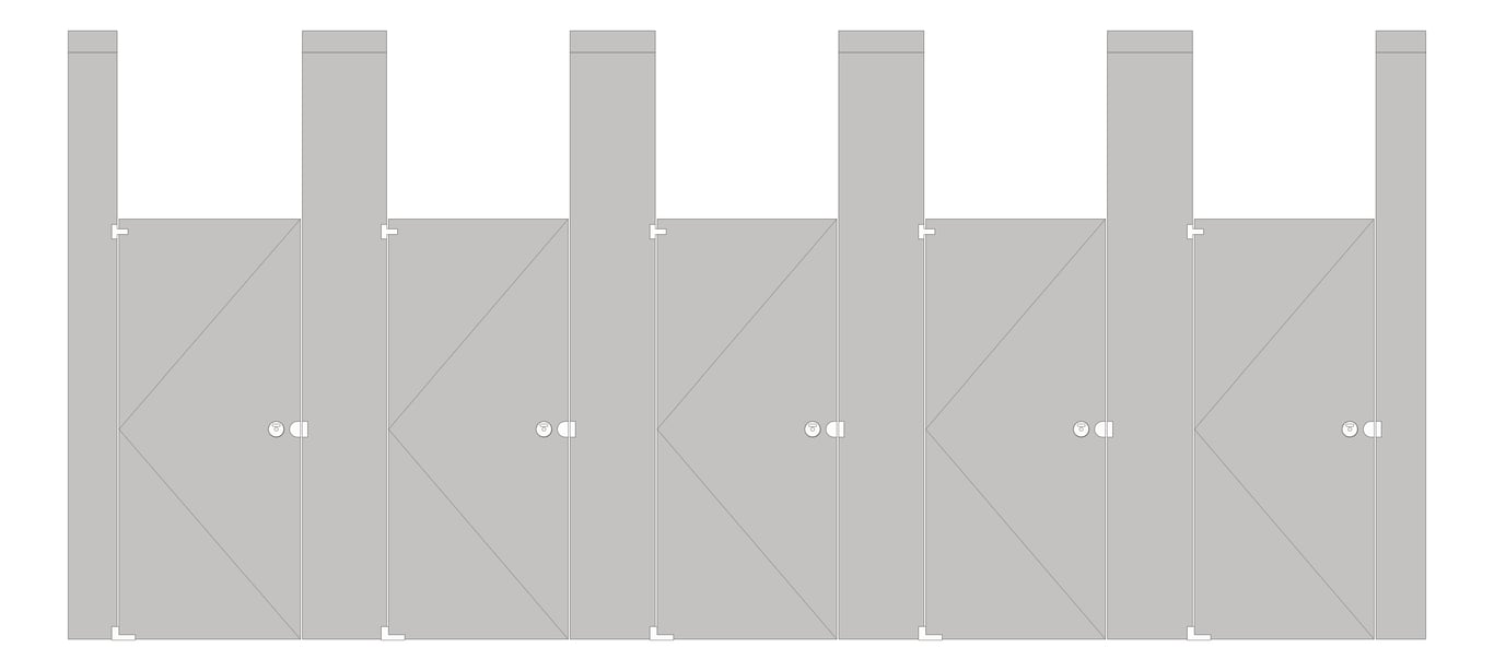 Front Image of CubicleArray CeilingHung AccuratePartitions StainlessSteel