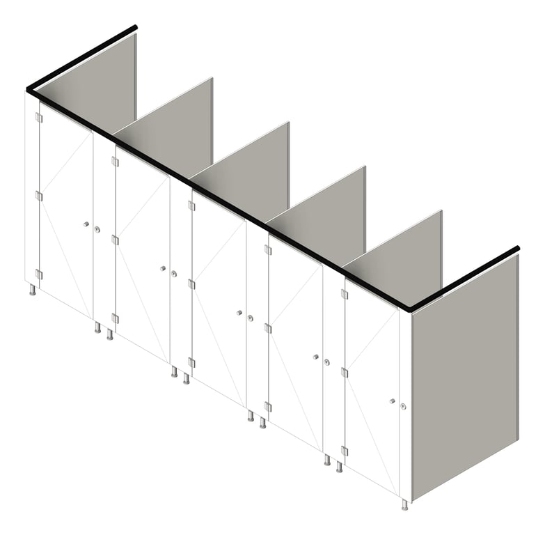 Image of CubicleArray FloorAnchored AccuratePartitions AlpacoClassic OverheadBraced