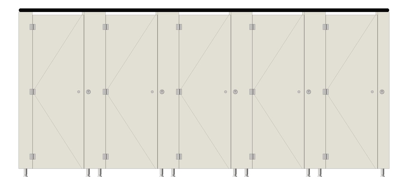 Front Image of CubicleArray FloorAnchored AccuratePartitions AlpacoClassic OverheadBraced