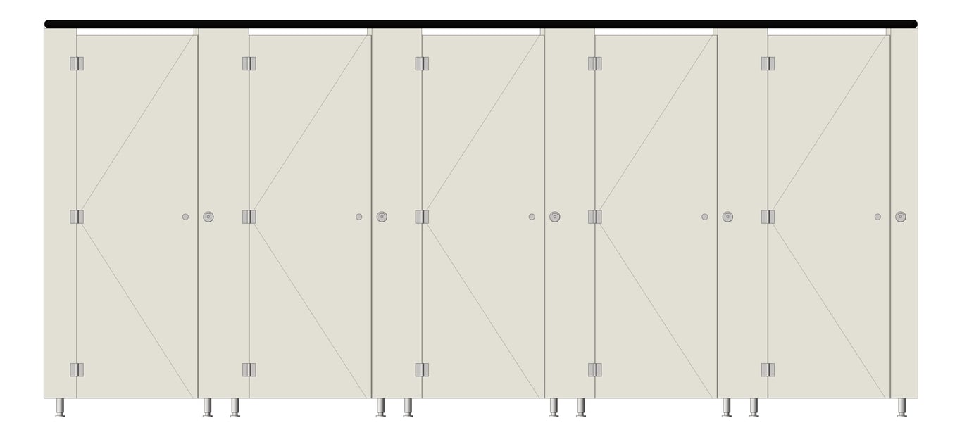 Front Image of CubicleArray FloorAnchored AccuratePartitions AlpacoClassic OverheadBraced