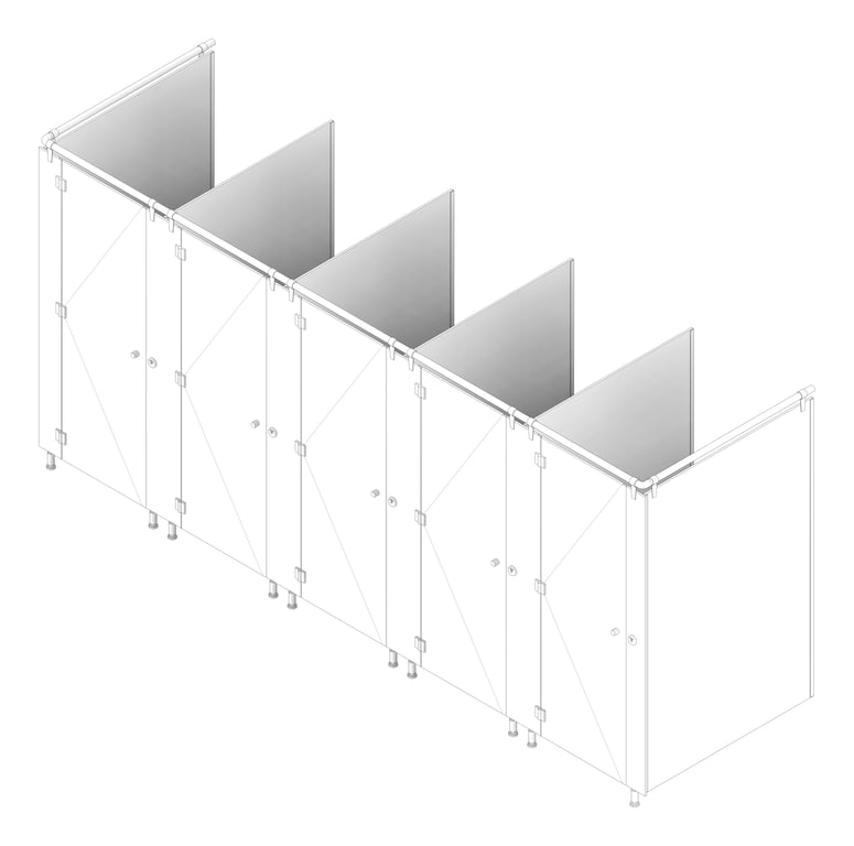 3D Documentation Image of CubicleArray FloorAnchored AccuratePartitions AlpacoElegance OverheadBraced