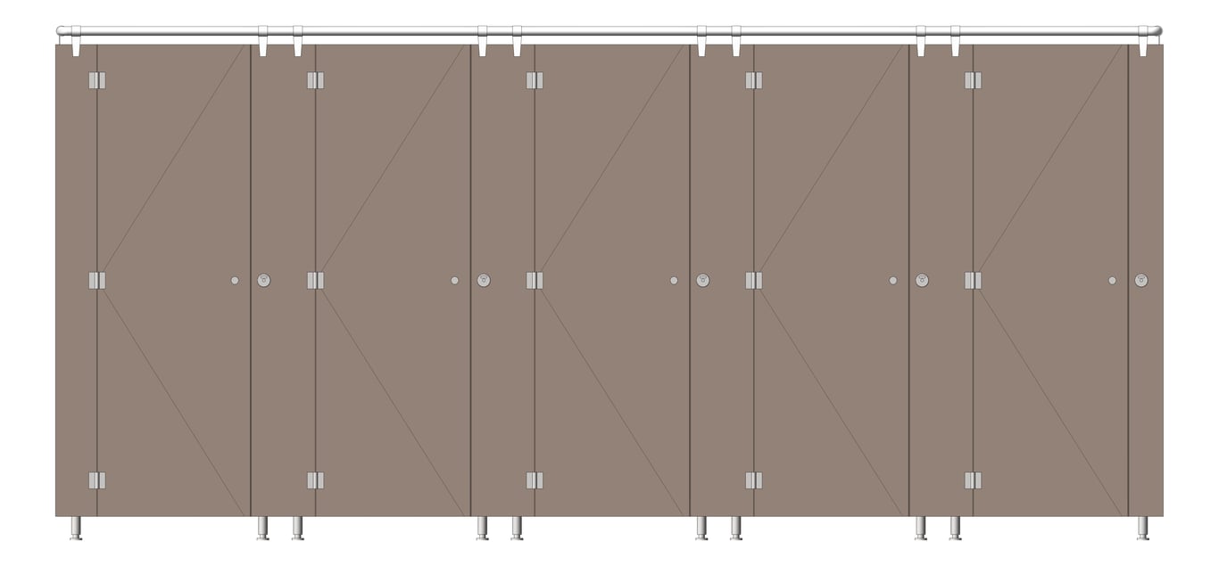 Front Image of CubicleArray FloorAnchored AccuratePartitions AlpacoElegance OverheadBraced