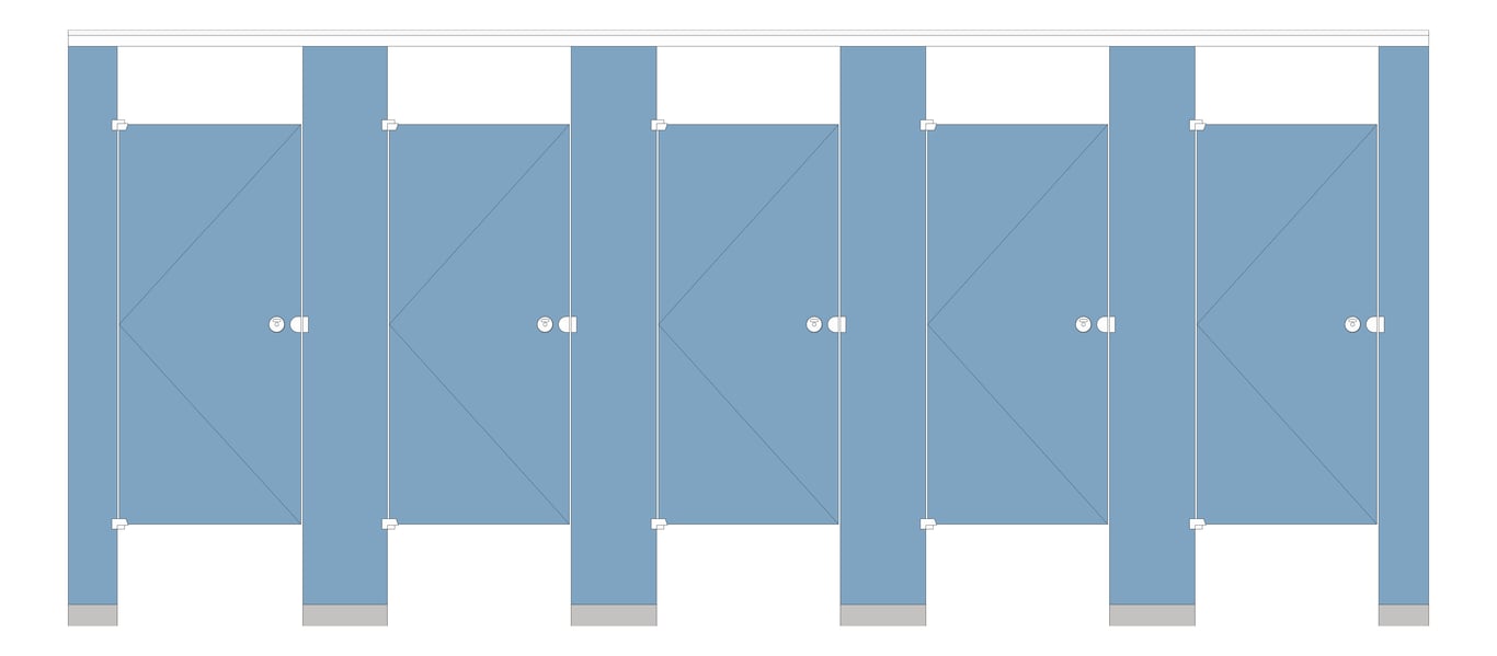 Front Image of CubicleArray FloorAnchored AccuratePartitions HDPE OverheadBraced