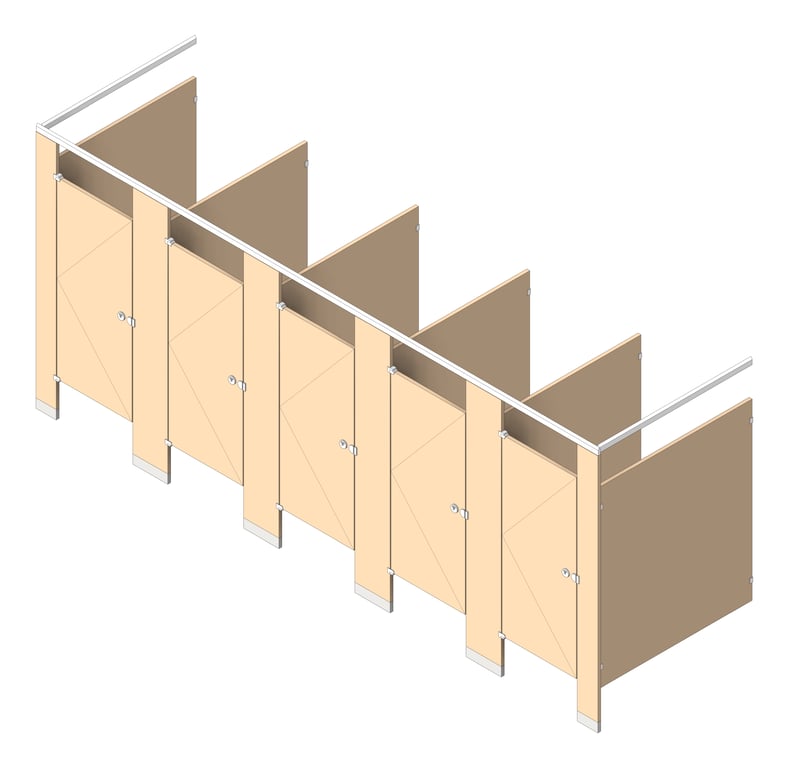 Image of CubicleArray FloorAnchored AccuratePartitions LaminateLegacy OverheadBraced