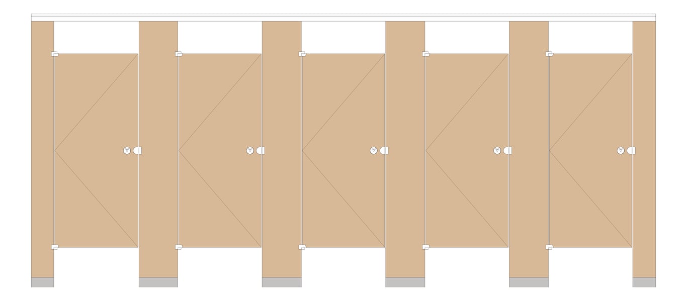 Front Image of CubicleArray FloorAnchored AccuratePartitions LaminateLegacy OverheadBraced