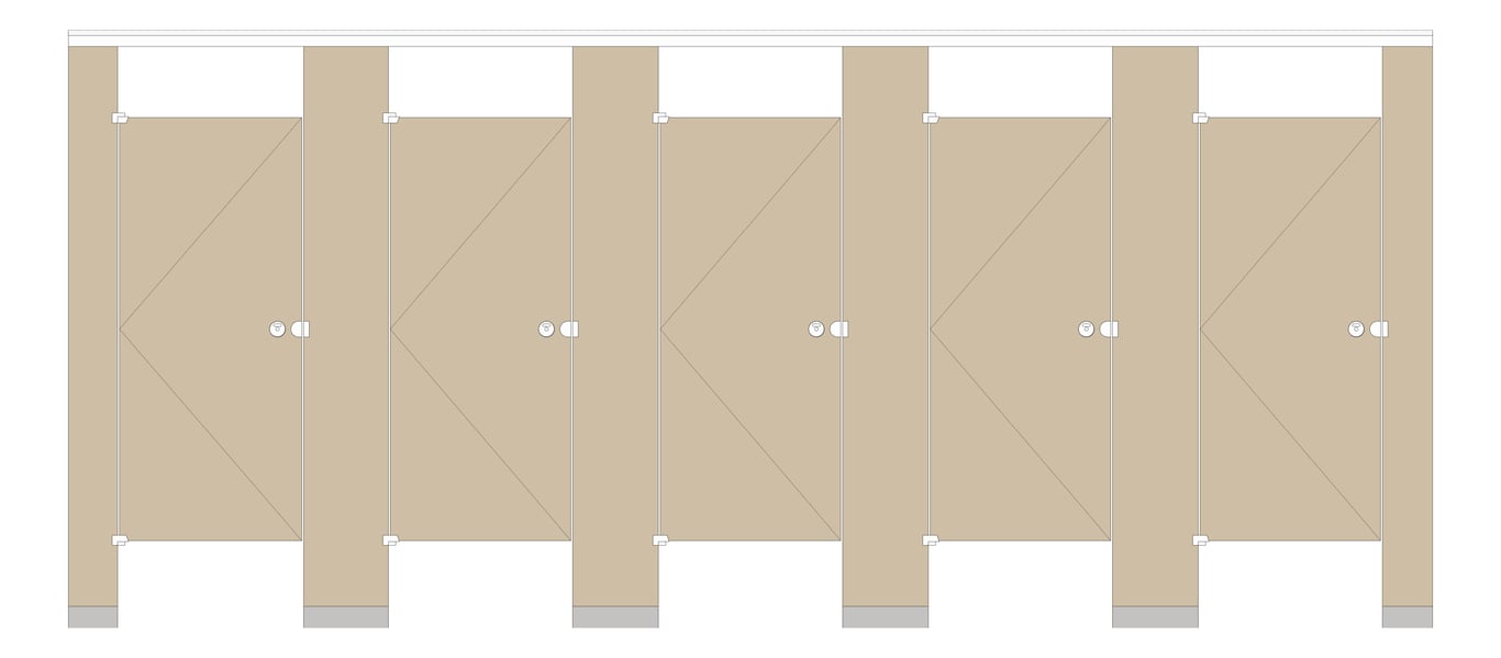 Front Image of CubicleArray FloorAnchored AccuratePartitions LaminateMoistureGuard OverheadBraced