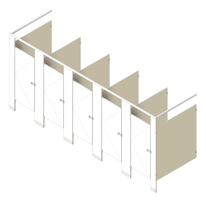 Image of CubicleArray FloorAnchored AccuratePartitions PhenolicBlackCore OverheadBraced