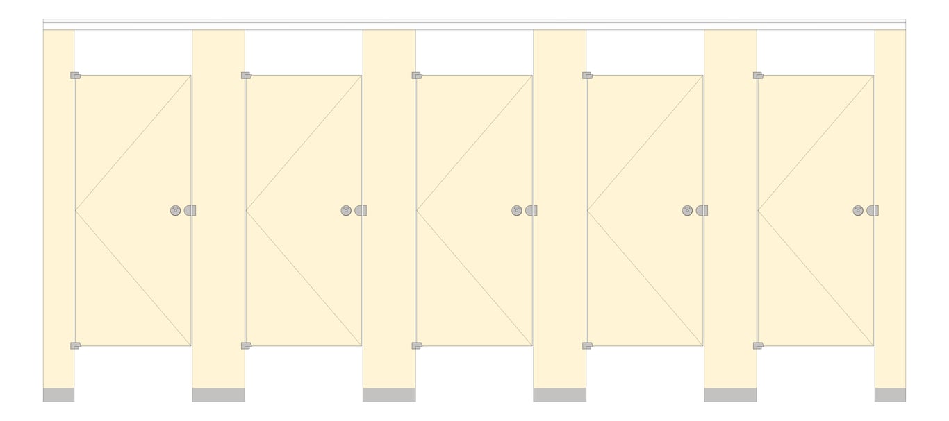 Front Image of CubicleArray FloorAnchored AccuratePartitions PhenolicBlackCore OverheadBraced