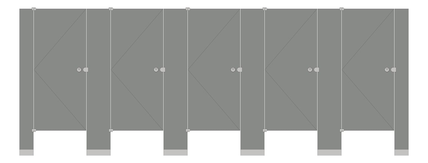 Front Image of CubicleArray FloorAnchored AccuratePartitions PhenolicColorThru