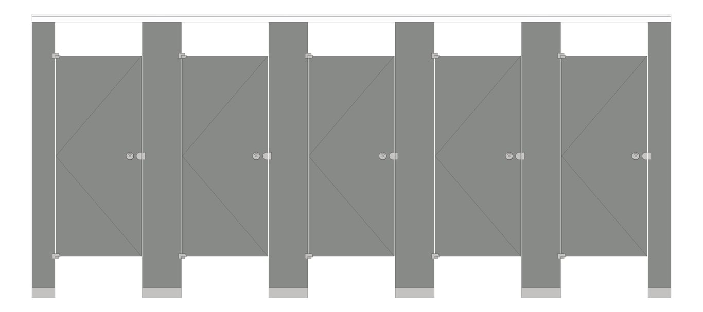 Front Image of CubicleArray FloorAnchored AccuratePartitions PhenolicColorThru OverheadBraced