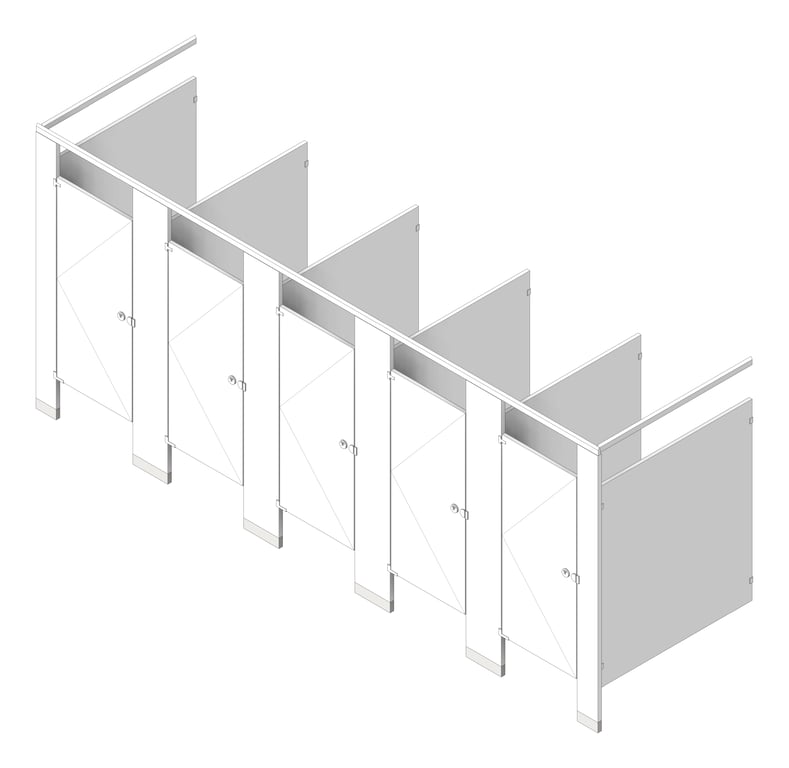 Image of CubicleArray FloorAnchored AccuratePartitions PowderCoatSteel OverheadBraced